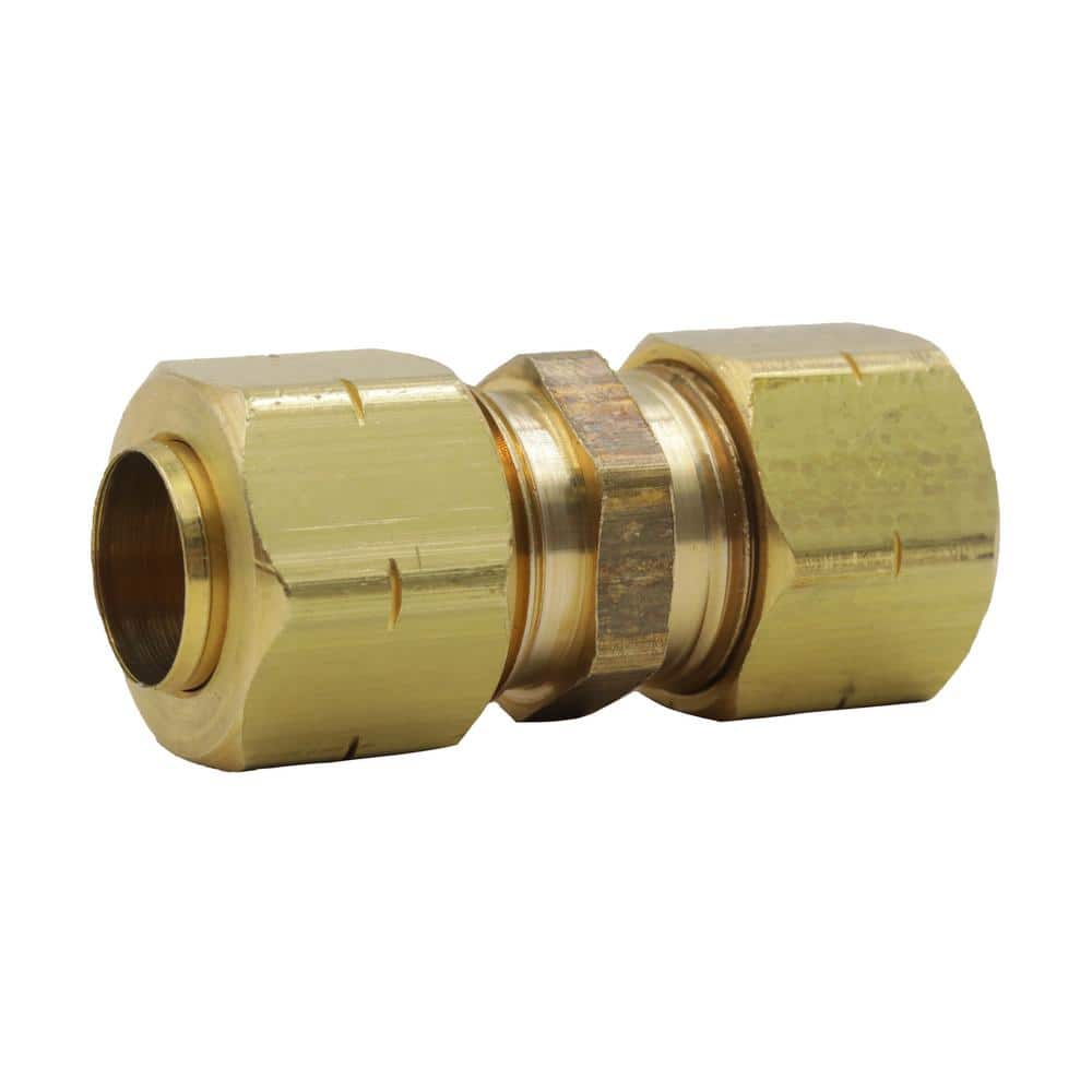 Everbilt 3/8 in. 1/4 in. OD Compression Brass Reducing Coupling Fitting