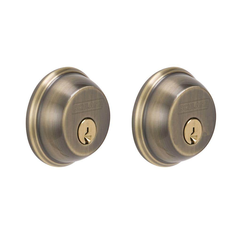Schlage Double Cylinder Antique Brass Deadbolt (2)