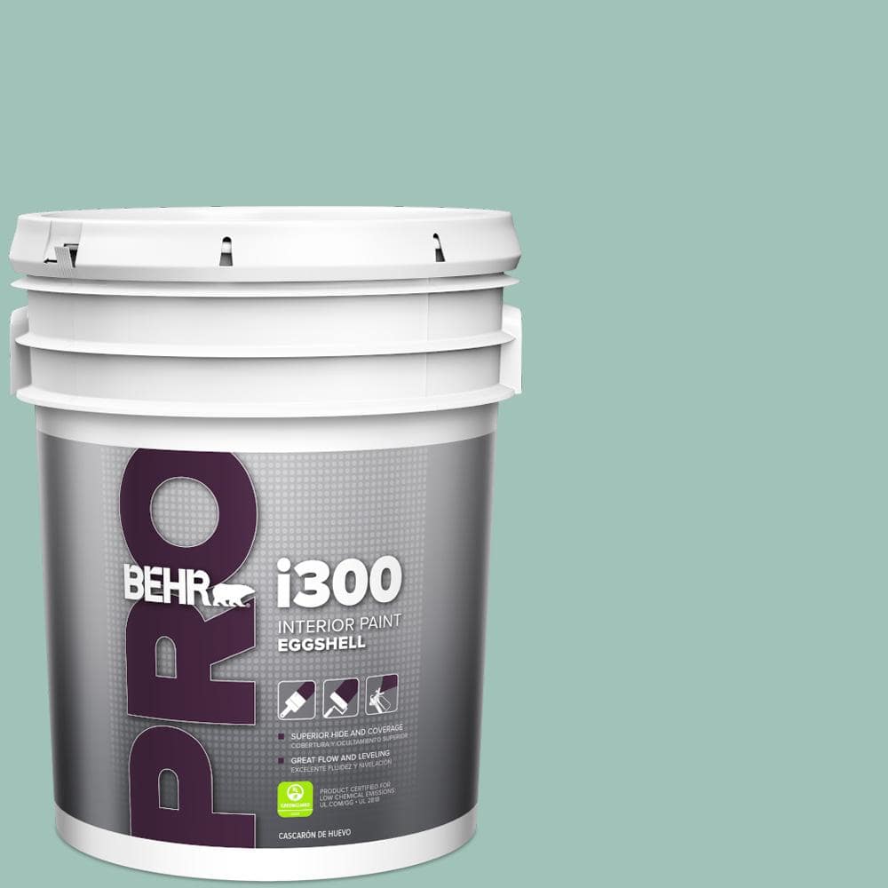BEHR PRO 5 gal. #MQ6-36 Cascade Green Eggshell Interior Paint