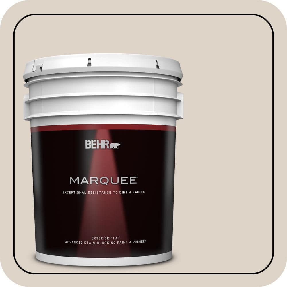 BEHR MARQUEE 5 gal. #OR-W06 Coconut Ice Flat Exterior Paint & Primer