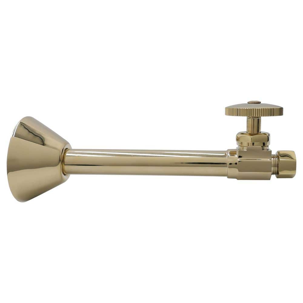 Westbrass 1/2 in. Copper Sweat x 3/8 in. O.D. Compression Outlet Angle Stop in Polished Brass (1)