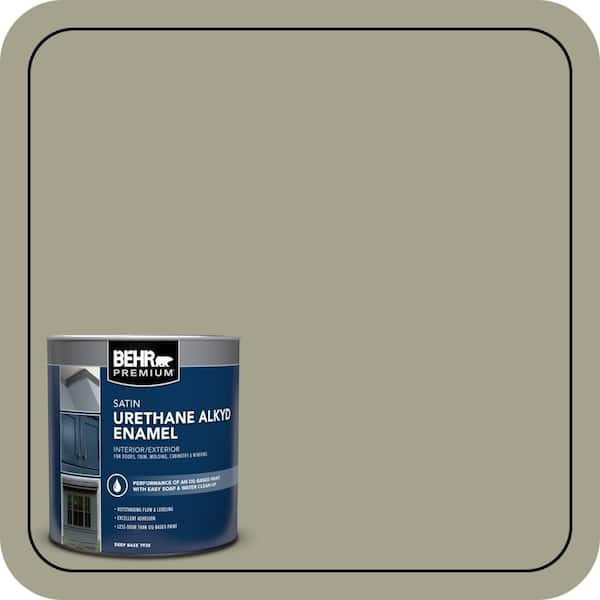 BEHR PREMIUM 1 qt. #400F-5 Promenade Satin Enamel Urethane Alkyd Interior/Exterior Paint (2)