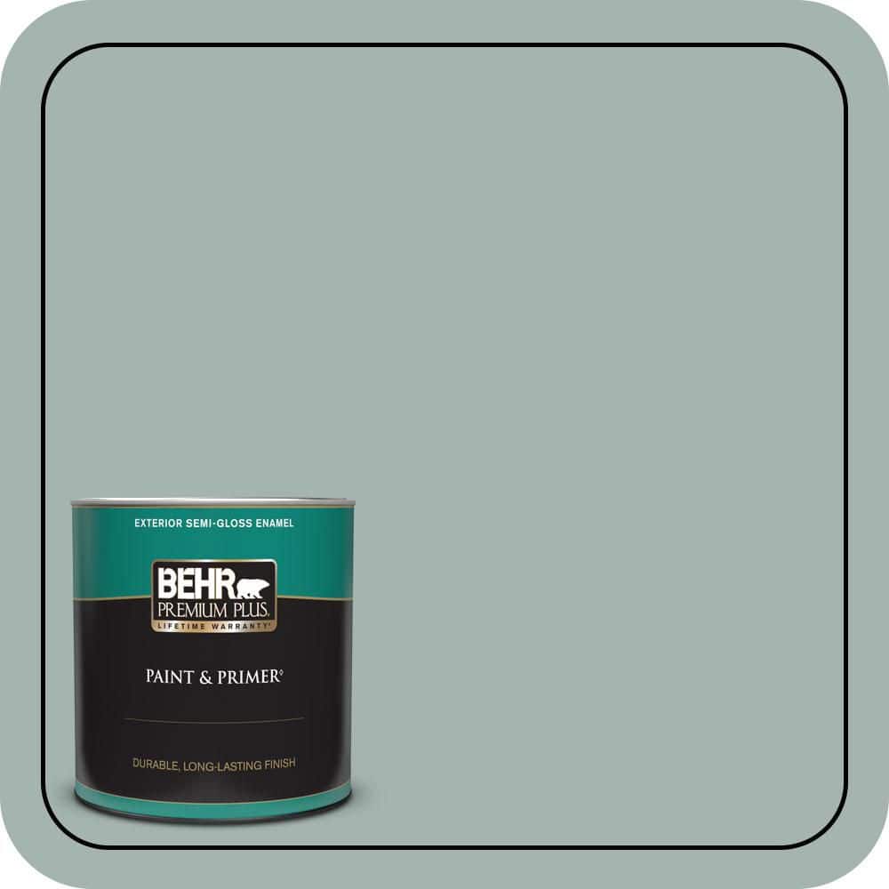 BEHR PREMIUM PLUS 1 qt. #PPU12-09 Frozen Pond Semi-Gloss Enamel Exterior Paint & Primer