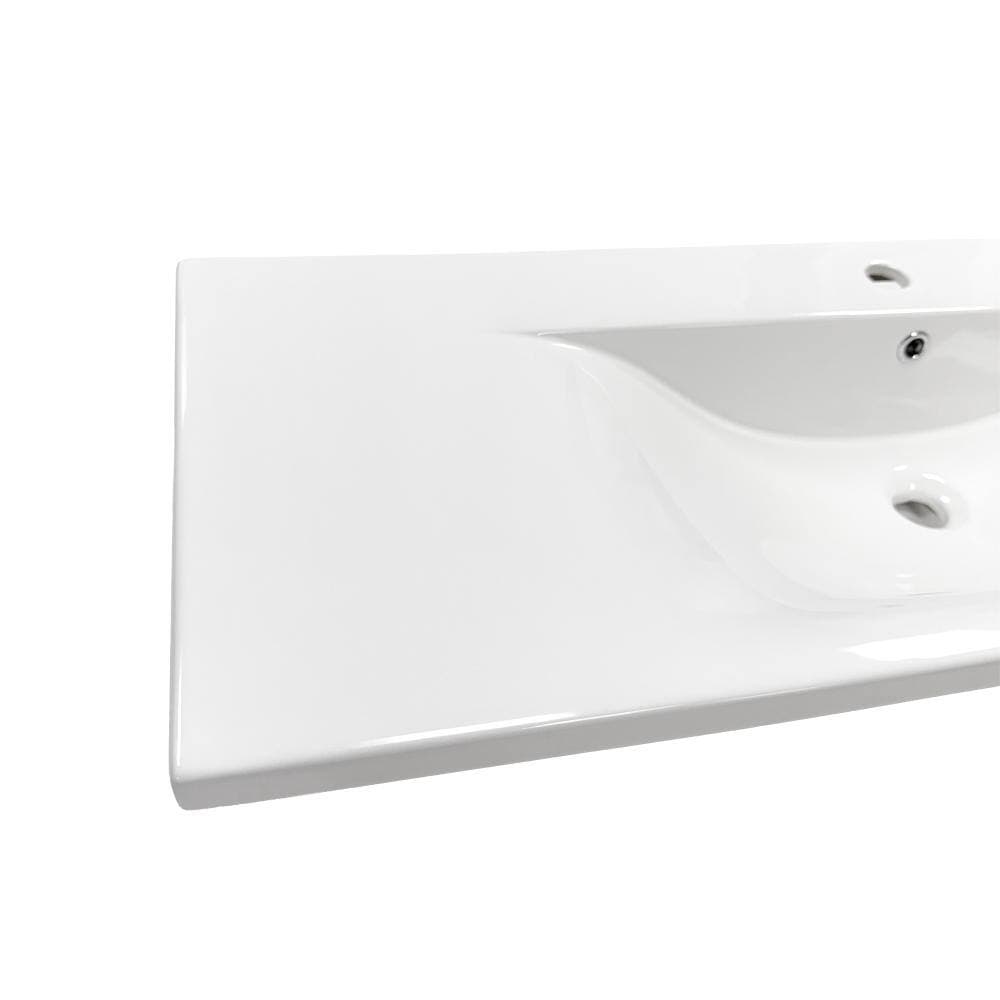 Bellaterra Home 48 in. EdgeFlow Drop-In Single Ceramic Sink Top in White with Single Faucet Hole (2)