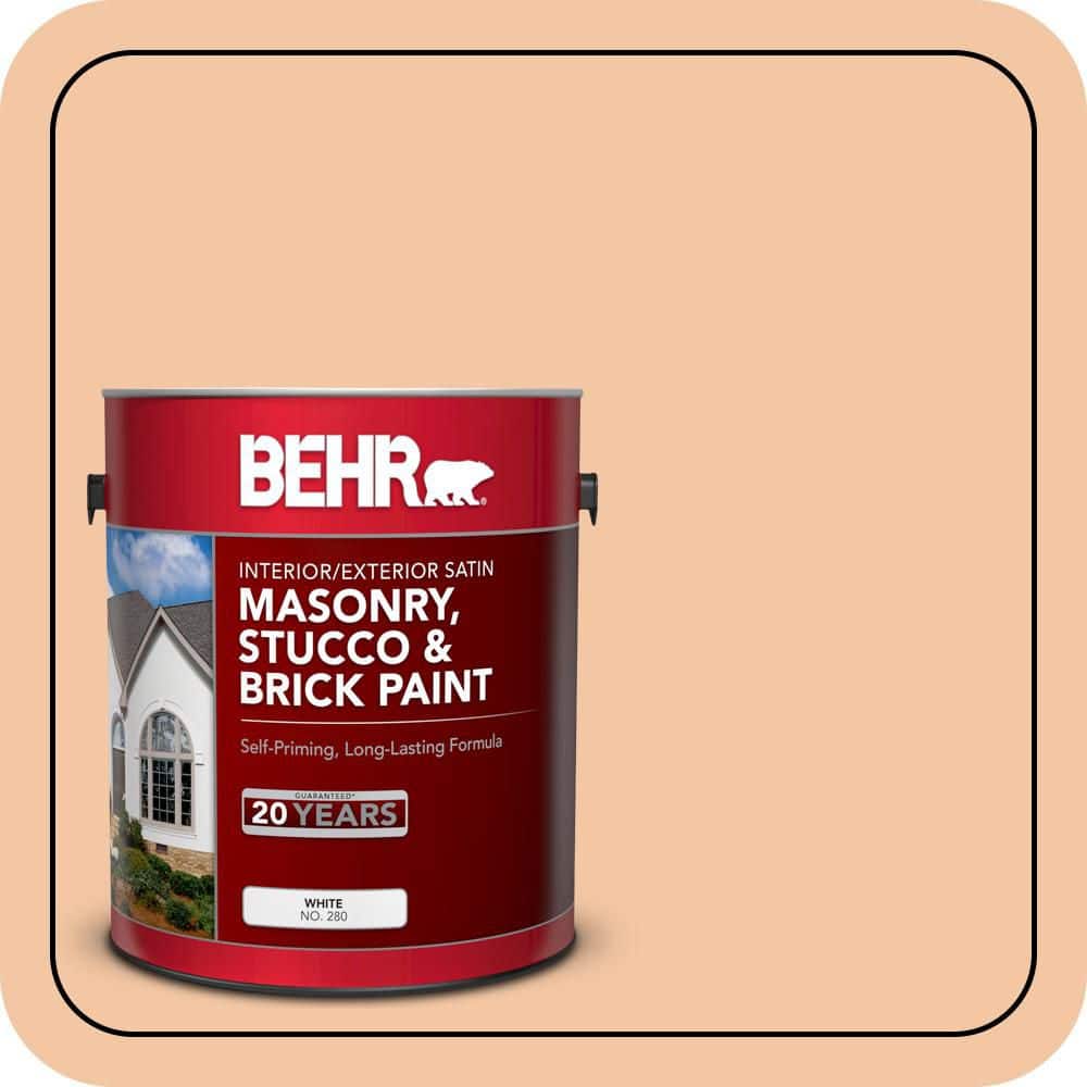 BEHR 1 gal. #MS-15 California Peach Satin Interior/Exterior Masonry, Stucco and Brick Paint