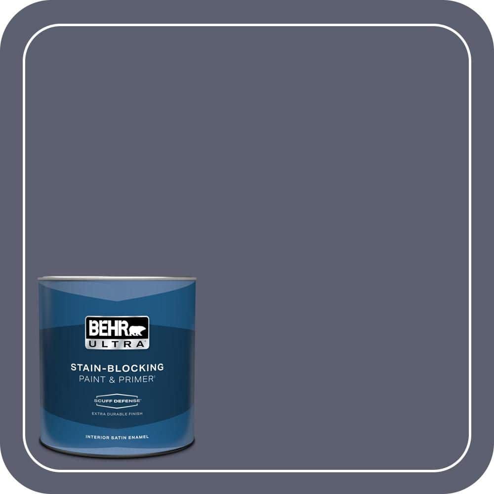 BEHR ULTRA 1 qt. #S550-6 Mysterious Night Extra Durable Satin Enamel Interior Paint & Primer