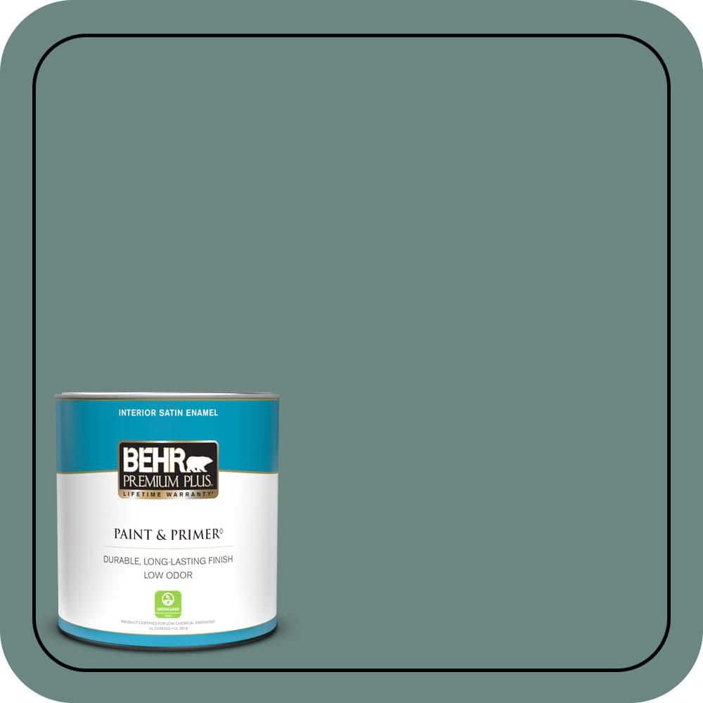 BEHR PREMIUM PLUS #480F-5 Marsh Creek Interior/Exterior Paint & Primer Color Sample (1)