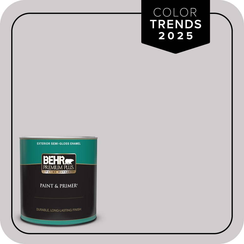 BEHR PREMIUM PLUS 1 qt. #MQ3-28 Rock Crystal Semi-Gloss Enamel Exterior Paint & Primer