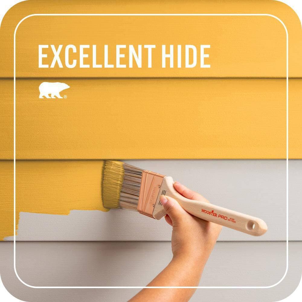 BEHR PREMIUM PLUS 1 qt. #P270-6 Soft Boiled Flat Exterior Paint & Primer (4)