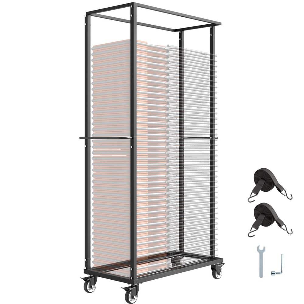 VEVOR Folding Chair Rack, 500 lbs. Capacity, Heavy-Duty Chair Cart for 60 Chairs, Metal Chair Storage Dolly Chair Holder (1)