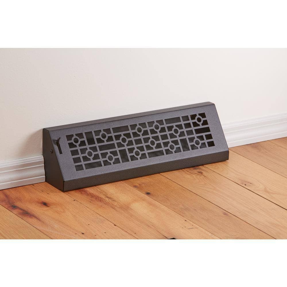Unbranded Modern, 18x3 in., Black/Powder Coat, Steel Baseboard Vent with Damper (3)