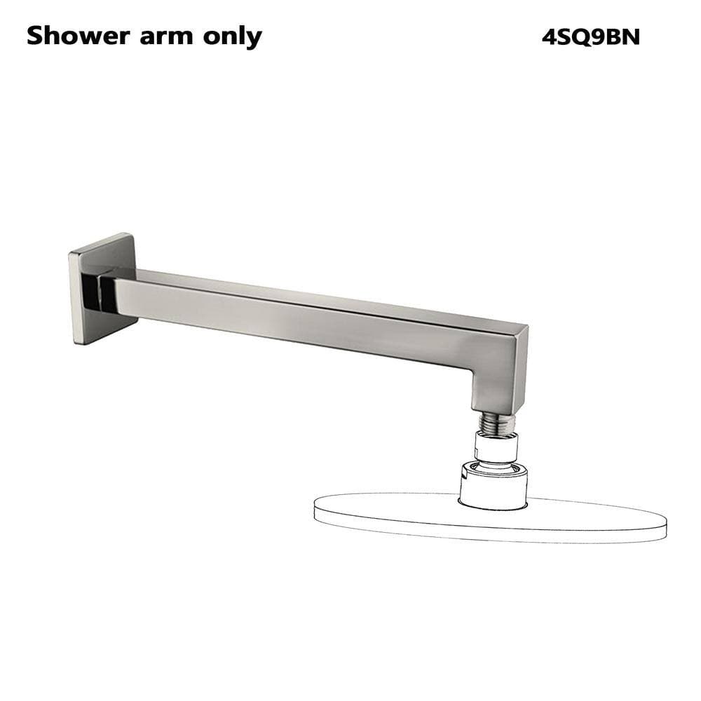 Satico 9 in. Stainless Steel Wall Mount Square Shower Arm, Brushed Nickel (3)