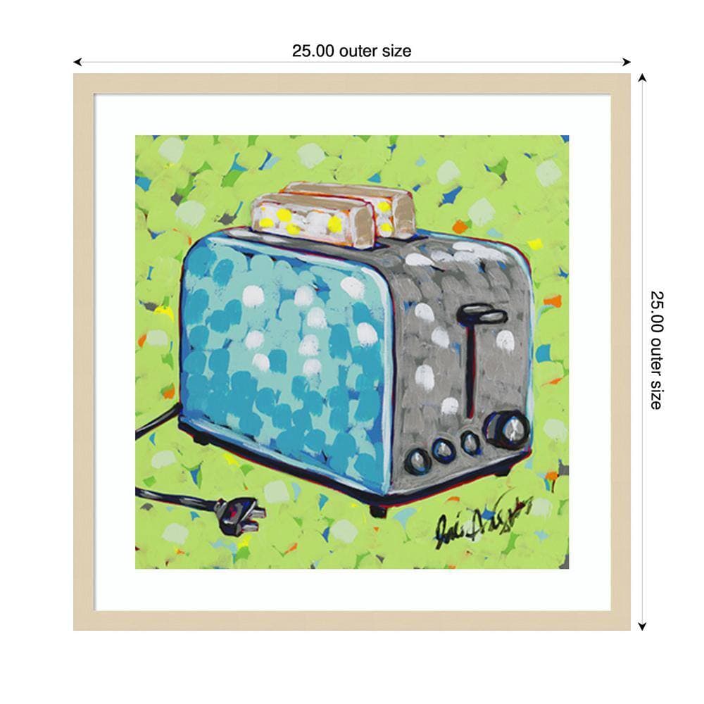 Amanti Art Kitchen Sketch Toaster by Jodi Augustine 25 in. W x 25 in. H. Wood Framed Wall Art Print Framed in Brown (2)