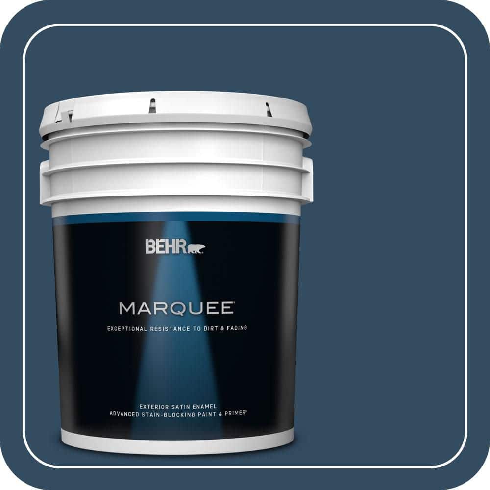 BEHR MARQUEE 5 gal. #570D-7 Nocturnal Sea Satin Enamel Exterior Paint & Primer