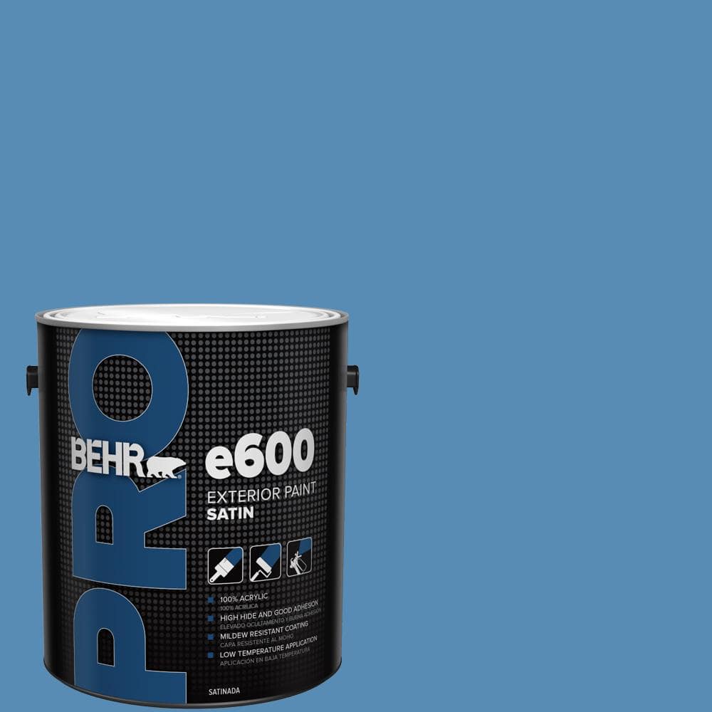 BEHR PRO 1 gal. #M520-5 Alpha Blue Satin Exterior Paint