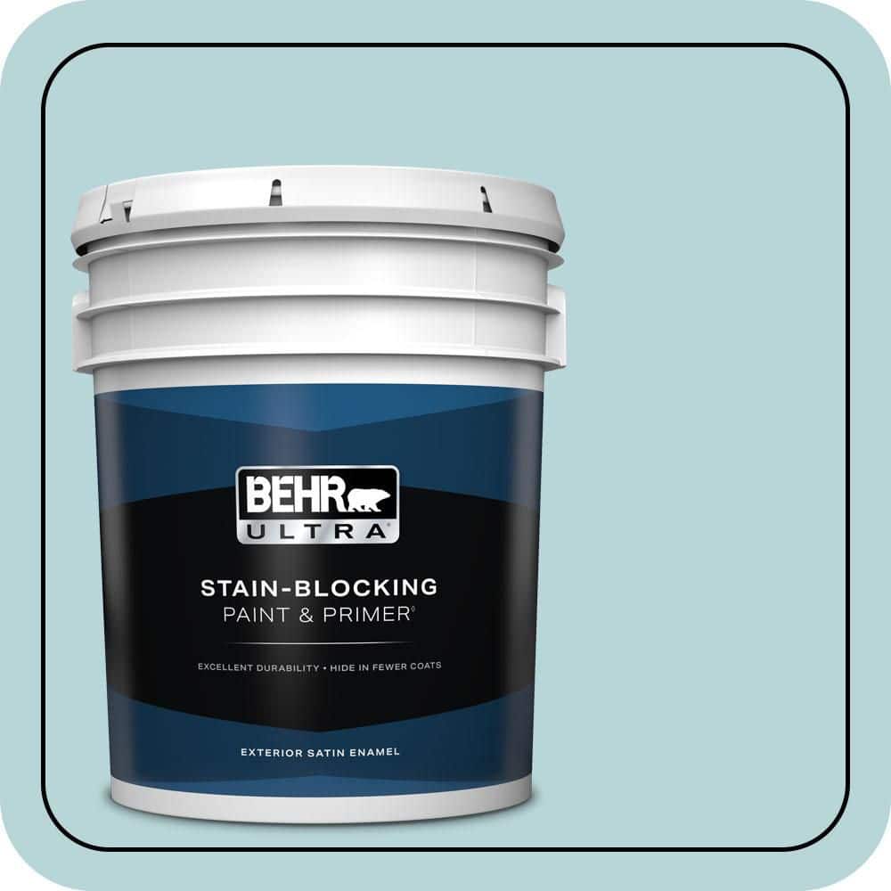 BEHR ULTRA 5 gal. #510E-2 Rhythmic Blue Satin Enamel Exterior Paint & Primer