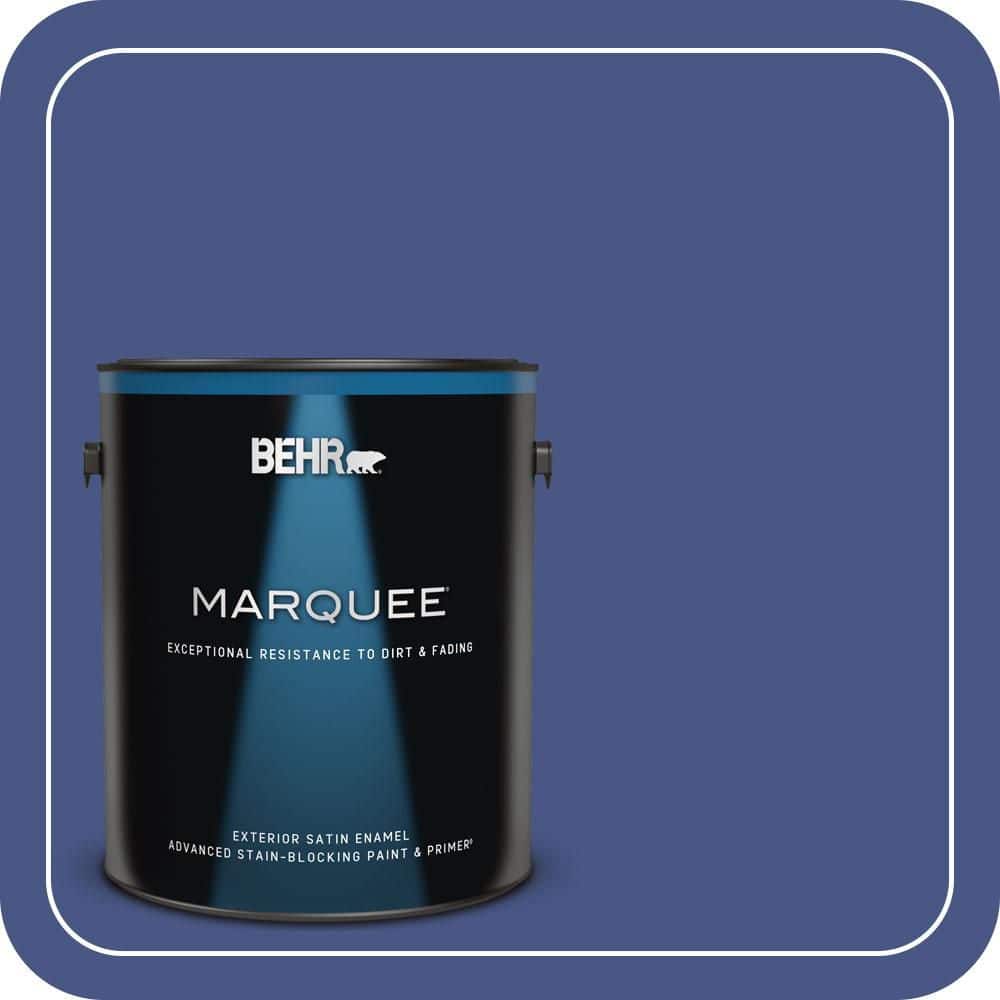 BEHR MARQUEE 1 gal. #600B-7 Yacht Club Blue Satin Enamel Exterior Paint & Primer
