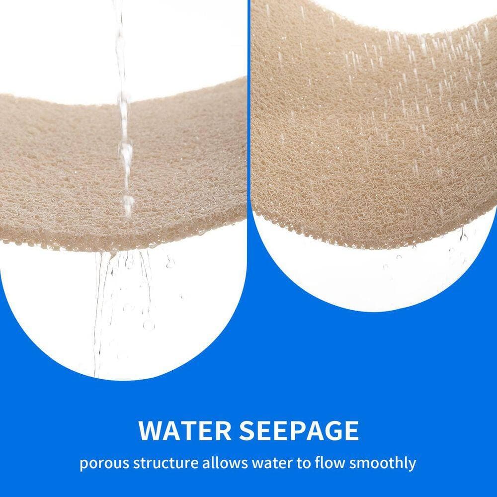 Wudkey 24 in. x 16 in. Non Slip Bathtub Mat, Foot Scrubber, Anti Slip, Fast Drying Shower Mat, for Tub, Floor, Hotel, Beige (3)