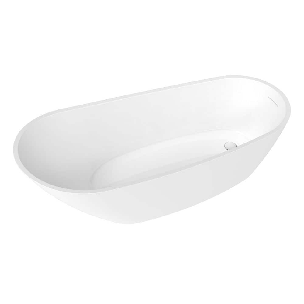 ROSWELL Lahore 29.1 in. Freestanding Acrylic Soaking Bathtub with Overflow and Drain (2)