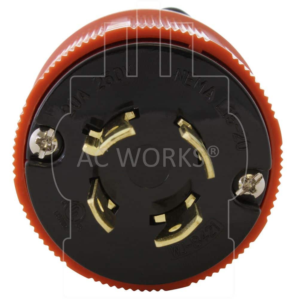 AC WORKS NEMA L15-20P 3-Phase 20A 250V 4-Prong Locking Male Plug With UL, C-UL Approval (3)