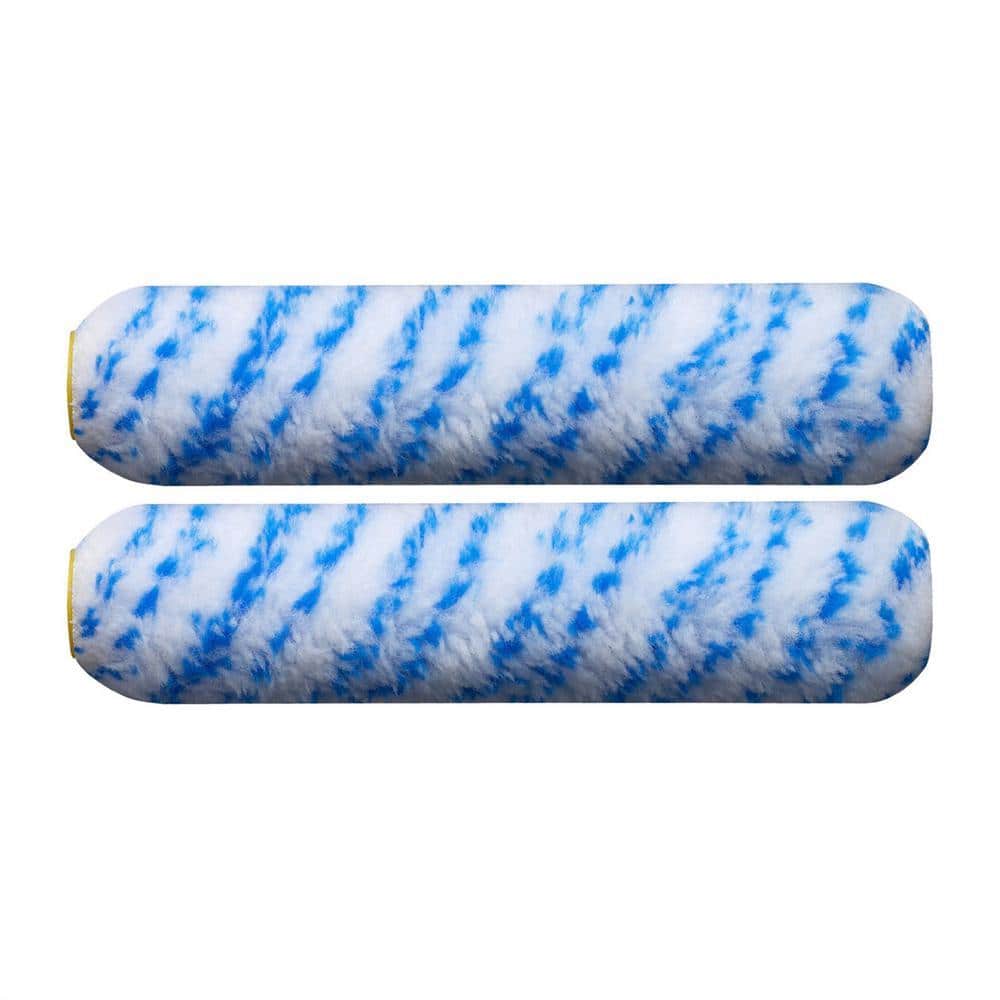 PRIVATE BRAND UNBRANDED 6-1/2 in. x 1/2 in. Mini Fabric Blue Paint Roller Covers (2-Pack ) (1)