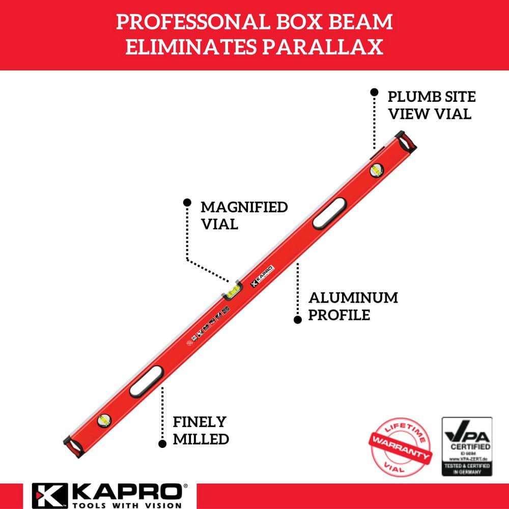 Kapro 36 in. Professional Aluminum Box Level with Magnified Vial and Plumb Site (2)
