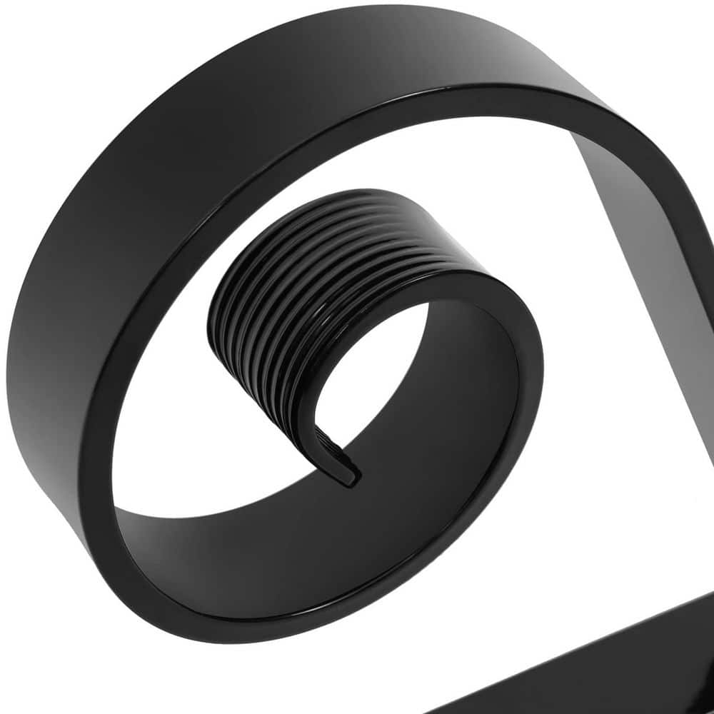 NVNOO 10.2 in. x 12 in. Heavy Duty Iron Wall Mounted Handrails Fits 1 or 2 Step for Outdoor, Rolled Shape Black (3)