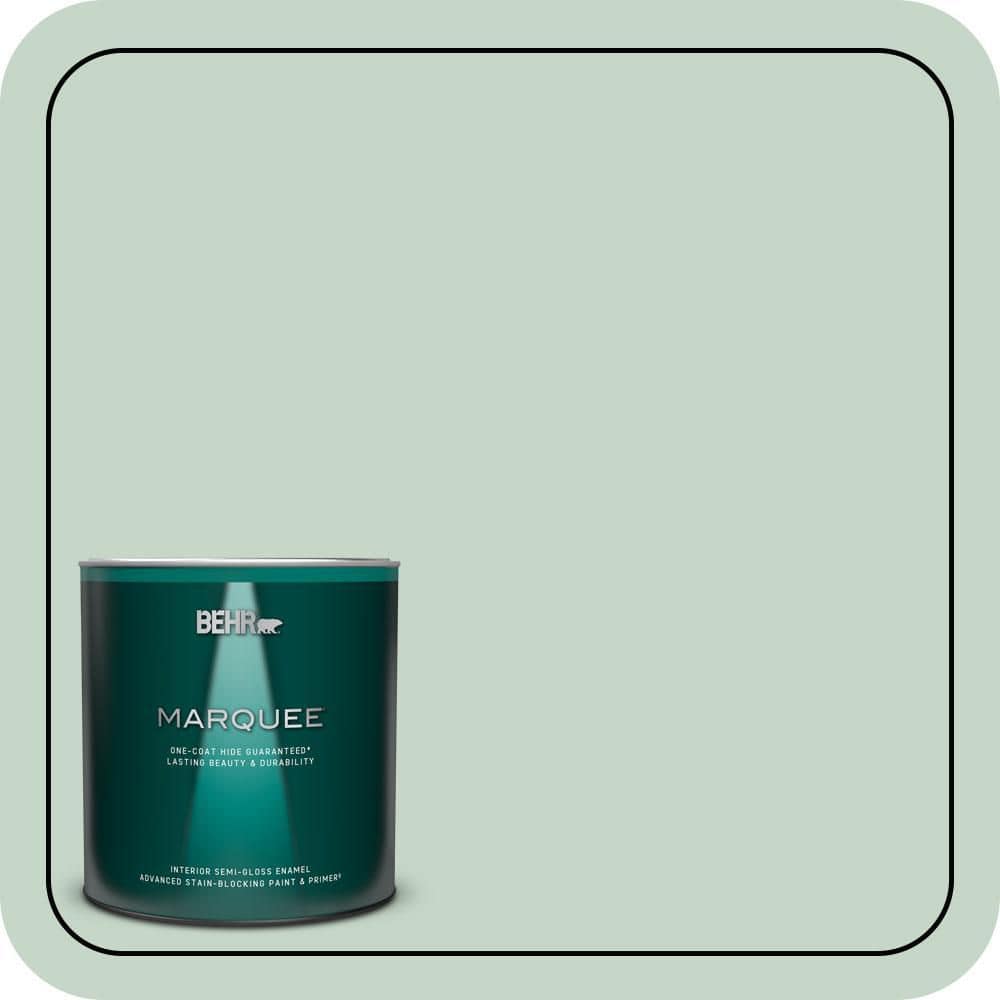 BEHR MARQUEE 1 qt. #S410-2 New Moss Semi-Gloss Enamel Interior Paint & Primer