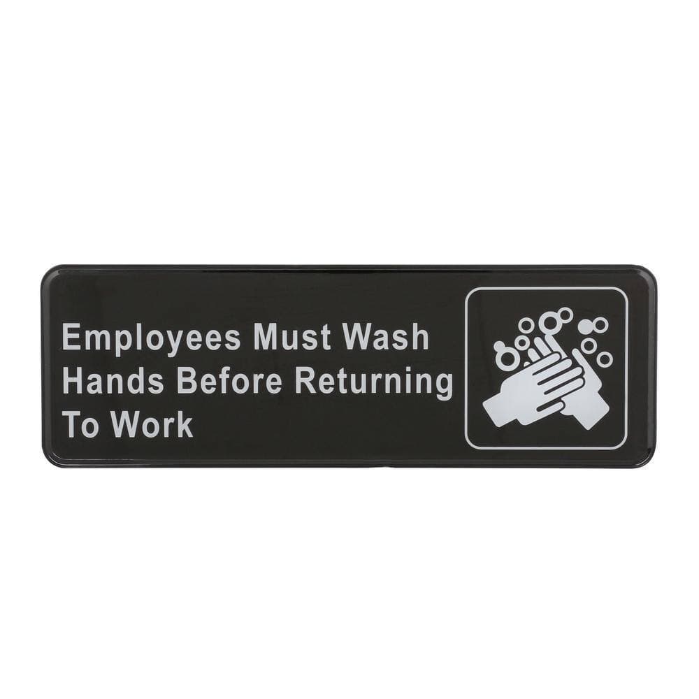 Everbilt 3 in. x 9 in. Plastic Employee Must Wash Hand Sign (2)