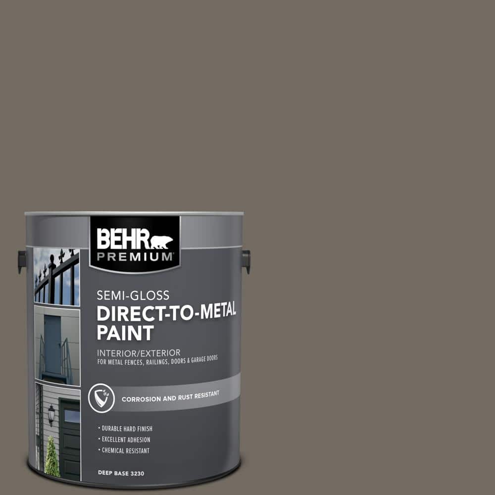 BEHR PREMIUM 1 gal. #PPU24-04 Burnished Pewter Semi-Gloss Direct to Metal Interior/Exterior Paint (1)