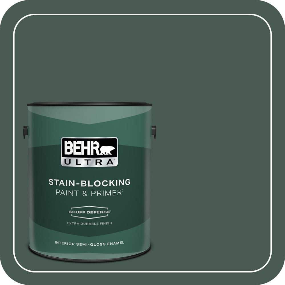 BEHR ULTRA 1 gal. #S420-7 Secluded Woods Extra Durable Semi-Gloss Enamel Interior Paint & Primer