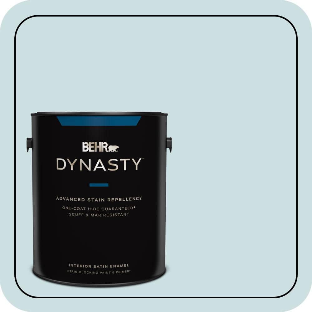 BEHR DYNASTY 1 gal. #S450-1 Beach Foam Satin Enamel Interior Stain-Blocking Paint and Primer