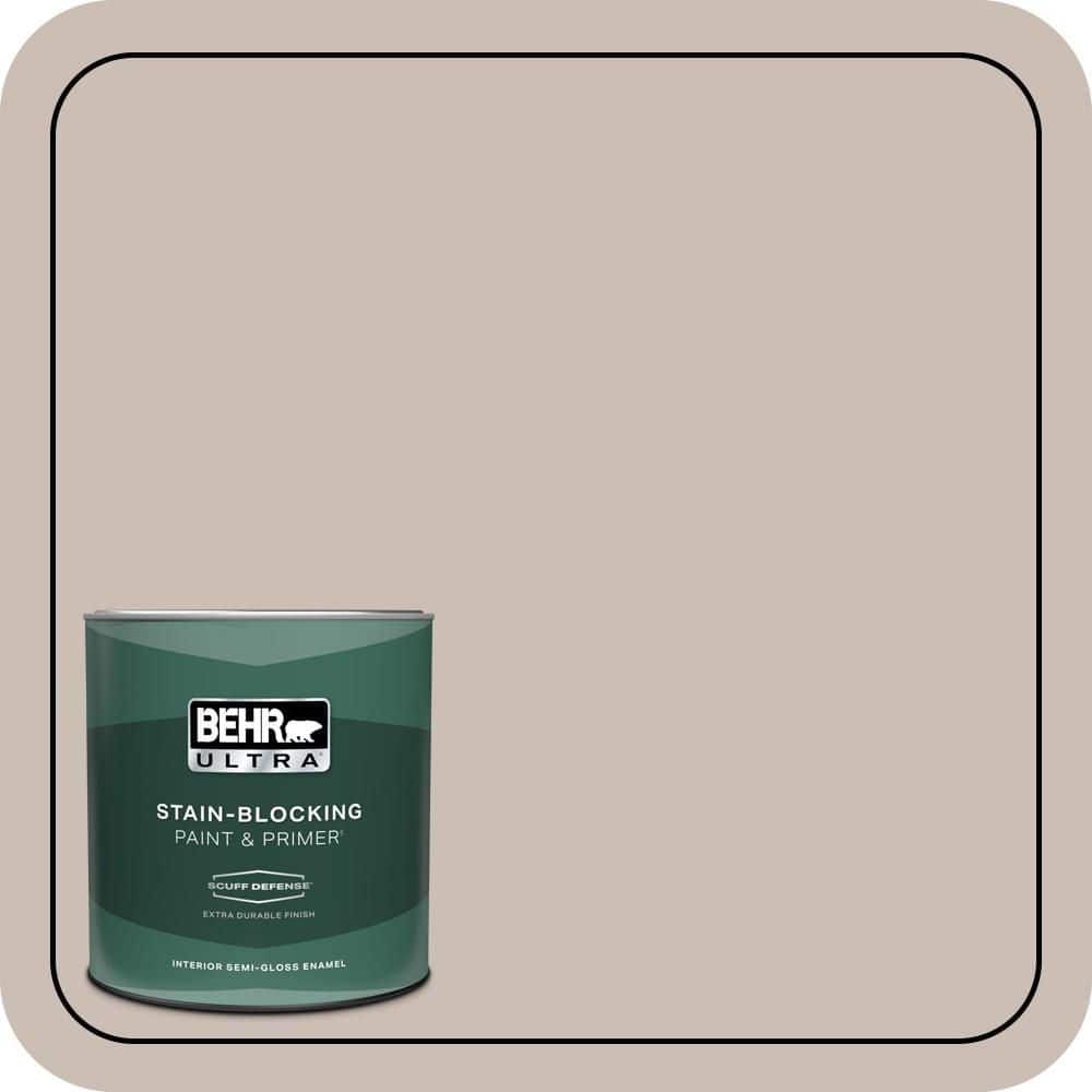 BEHR ULTRA 1 qt. #N180-3 Race Track Extra Durable Semi-Gloss Enamel Interior Paint & Primer (1)