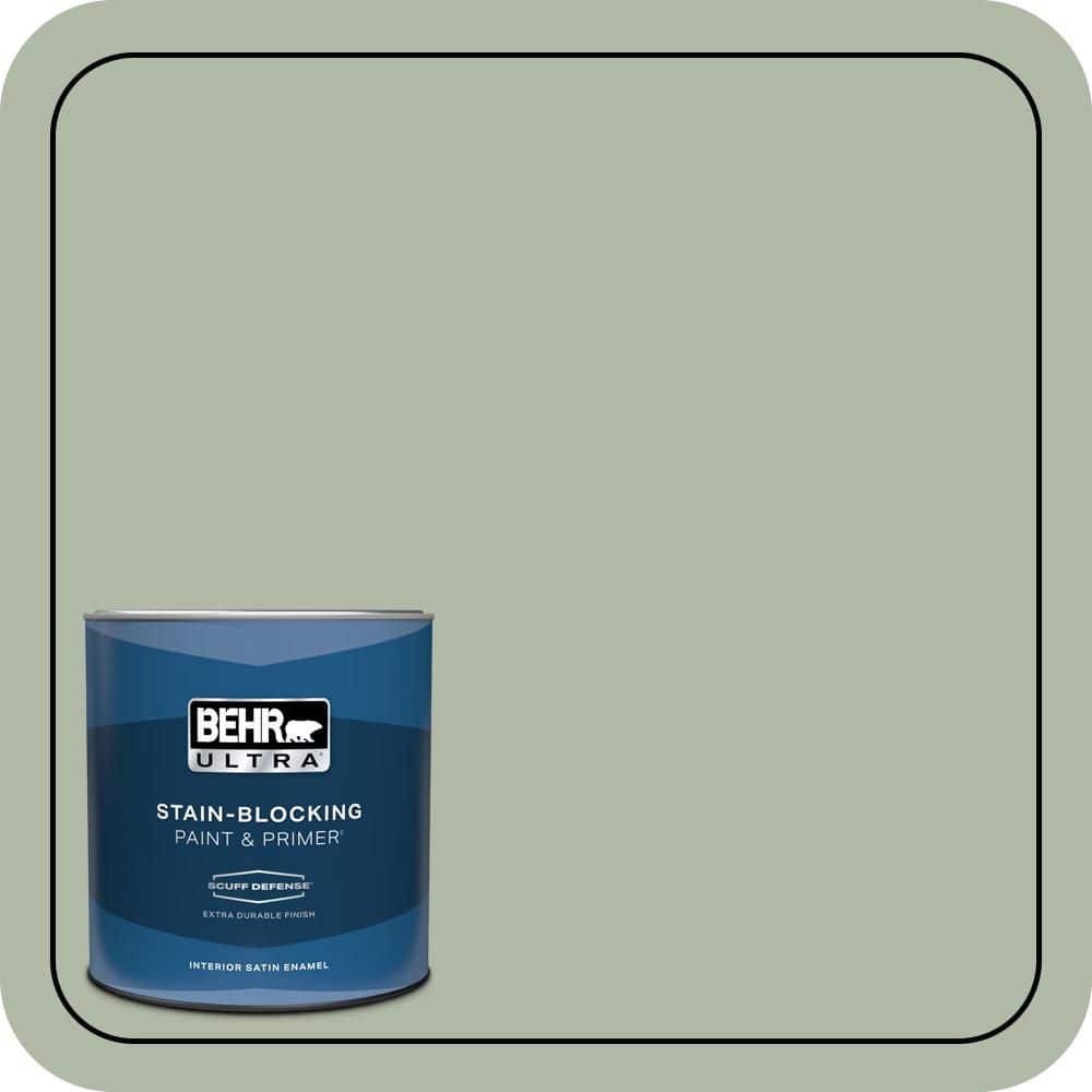 BEHR ULTRA 1 qt. #N390-3 Jojoba Extra Durable Satin Enamel Interior Paint & Primer