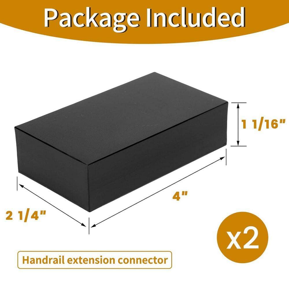 Afoxsos 4 in. Handrail Extension Connector Handrail Cable for Cable Railing System, (2-Pack) (2)