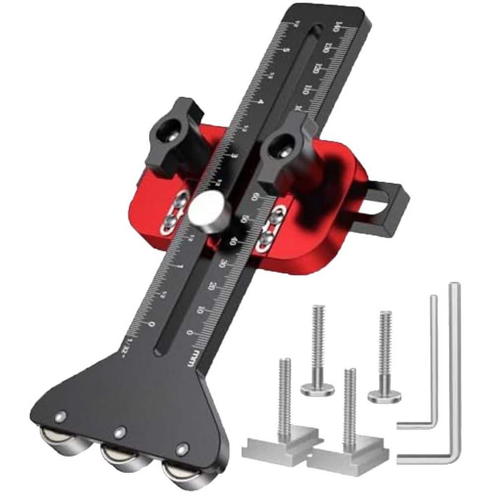 Unbranded 12.6 x 3.15 x 0.04 in. Aluminum Alloy Table Saw Jig with 3 Pulley Design for Precision Woodworking Cuts (1-Pack) (1)