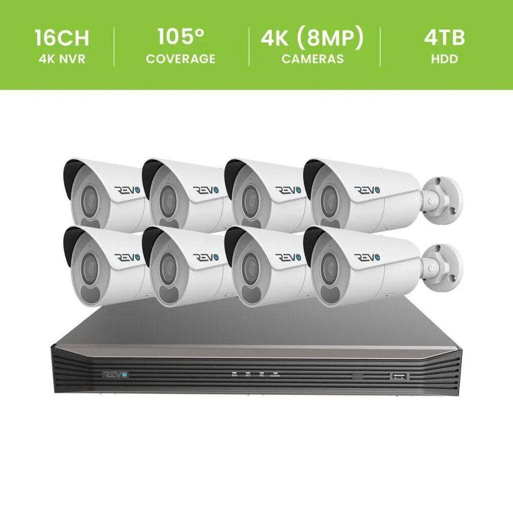 Revo ULTRA BLUE SERIES 4K 16 Channel Wired PoE NVR Smart Security Camera System with 4TB HDD & 8x 4K Bullet Cameras (3)