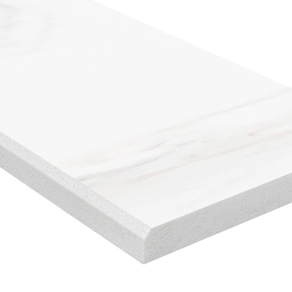 MSI Calacatta Nowy 6 in. x 36 in. Polished Engineered Marble Double Beveled Threshold Tile (3 lin. ft. /Each) (2)