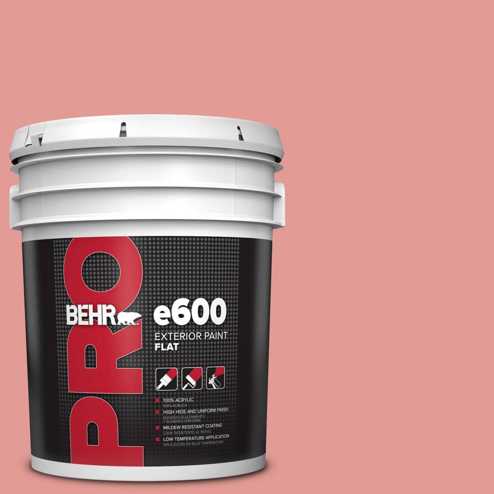 BEHR PRO 5 gal. #M160-4A Sunset Pink Flat Exterior Paint