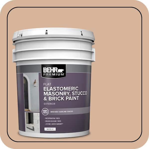 BEHR PREMIUM 5 gal. #S230-3 Beech Nut Elastomeric Masonry, Stucco and Brick Exterior Paint (2)