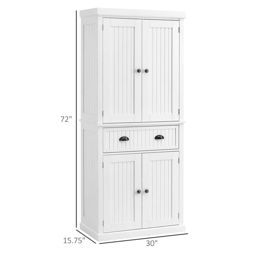 Unbranded 30 in. W x 16 in. D x 72.5 in. H Bathroom White Linen Cabinet (2)