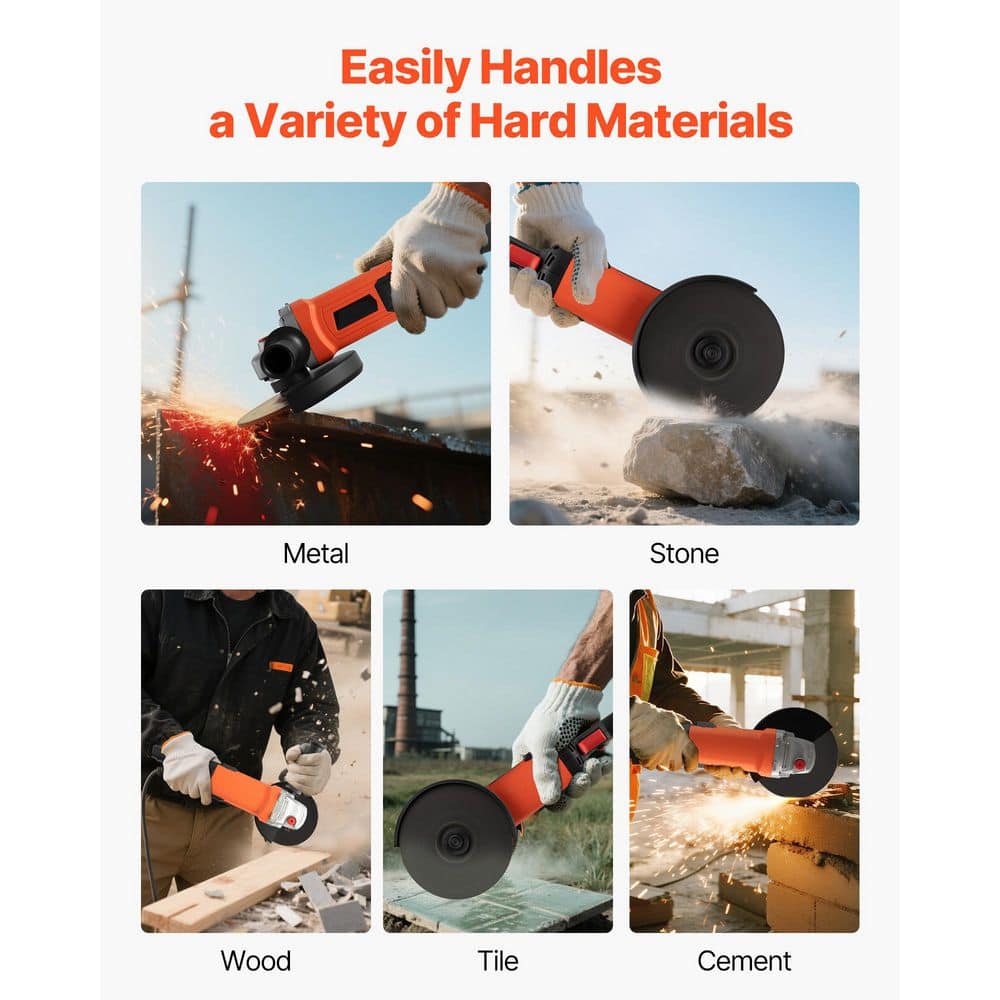 SKYSHALO Angle Grinder, 7 in. Electric, 13A 8500RPM Corded Tool w/270° Adjustable Dust Guard for Grinding, Cutting, Rust Removal (2)