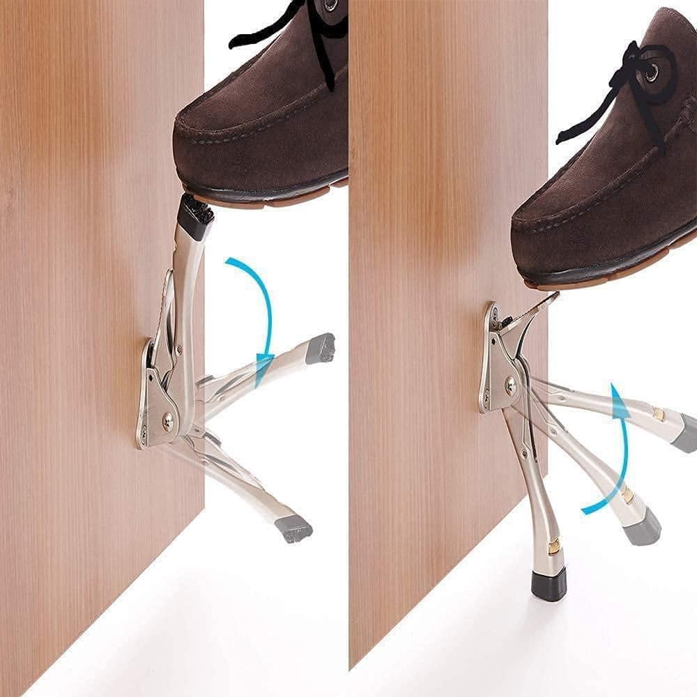 Wudkey 4-Pack Kickdown Door Stop with One Touch Adjustable Height and Rubber Tip, 4 in. Door Stopper, Satin Nickel (2)