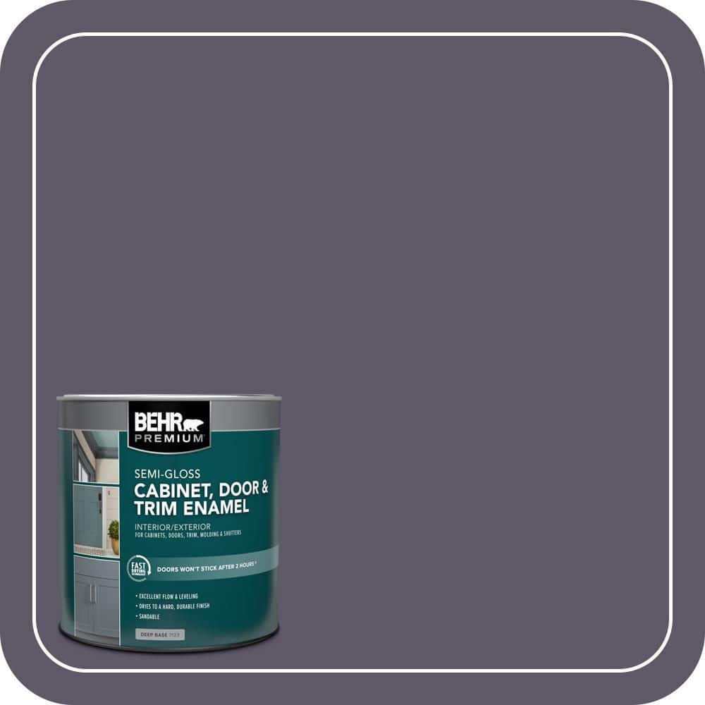 BEHR PREMIUM 1 qt. #S570-7A Plush Purple Semi-Gloss Enamel Interior/Exterior Cabinet, Door & Trim Paint