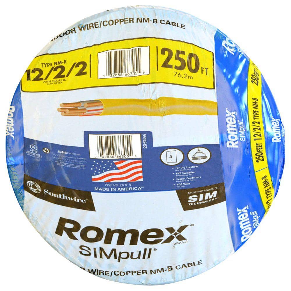 Southwire 12/2/2 Solid Romex SIMpull CU NM-B W/G Wire (2)