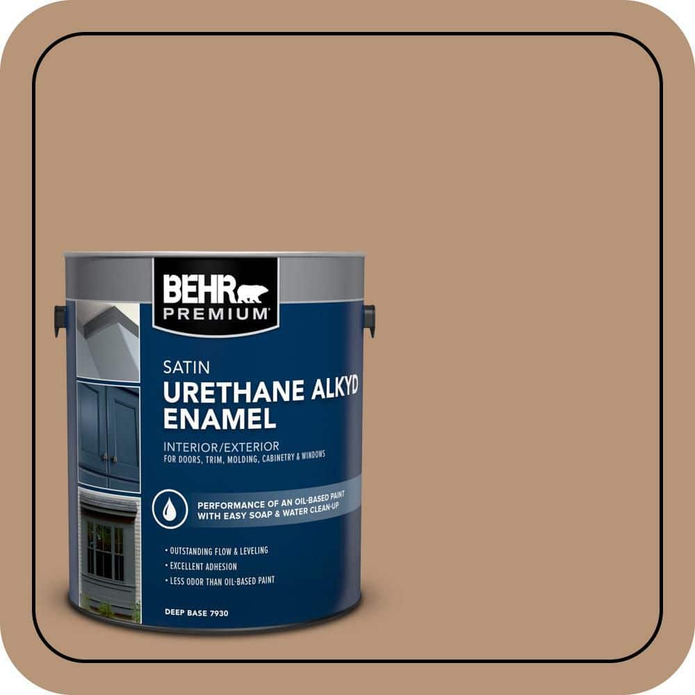 BEHR PREMIUM 1 gal. #280F-4 Burnt Almond Urethane Alkyd Satin Enamel Interior/Exterior Paint