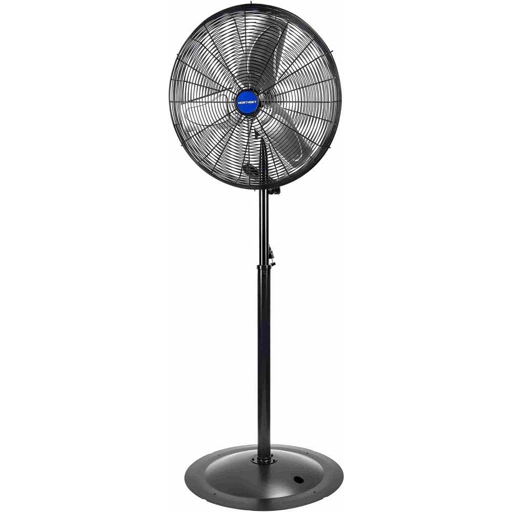 Stbine 24 in. 2 Speed High Velocity Oscillating Pedistal Fan In Black, 6,400 CFM, for Warehouse, Garage, Shop, and Gymnasium (1)