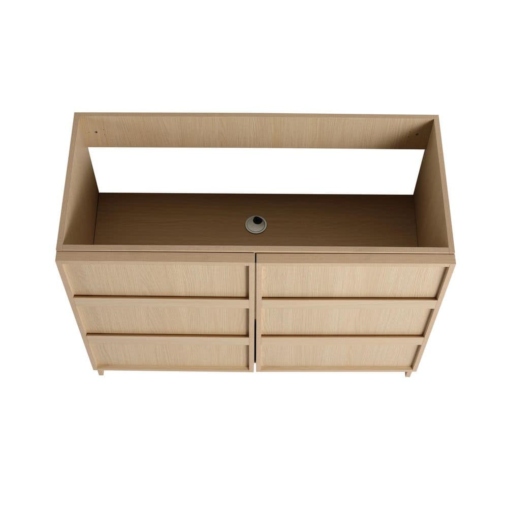 Noble House Joshua 41.75 in. W Modern Freestanding Bath Vanity Cabinet without Top in Oak with 2 Soft Closing Doors (3)