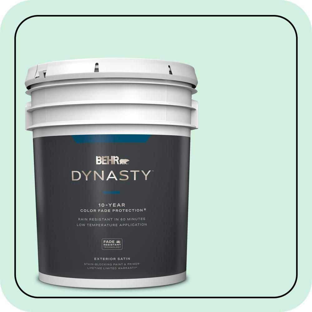 BEHR DYNASTY 5 gal. #P420-1 Spring Frost Satin Enamel Exterior Stain-Blocking Paint & Primer