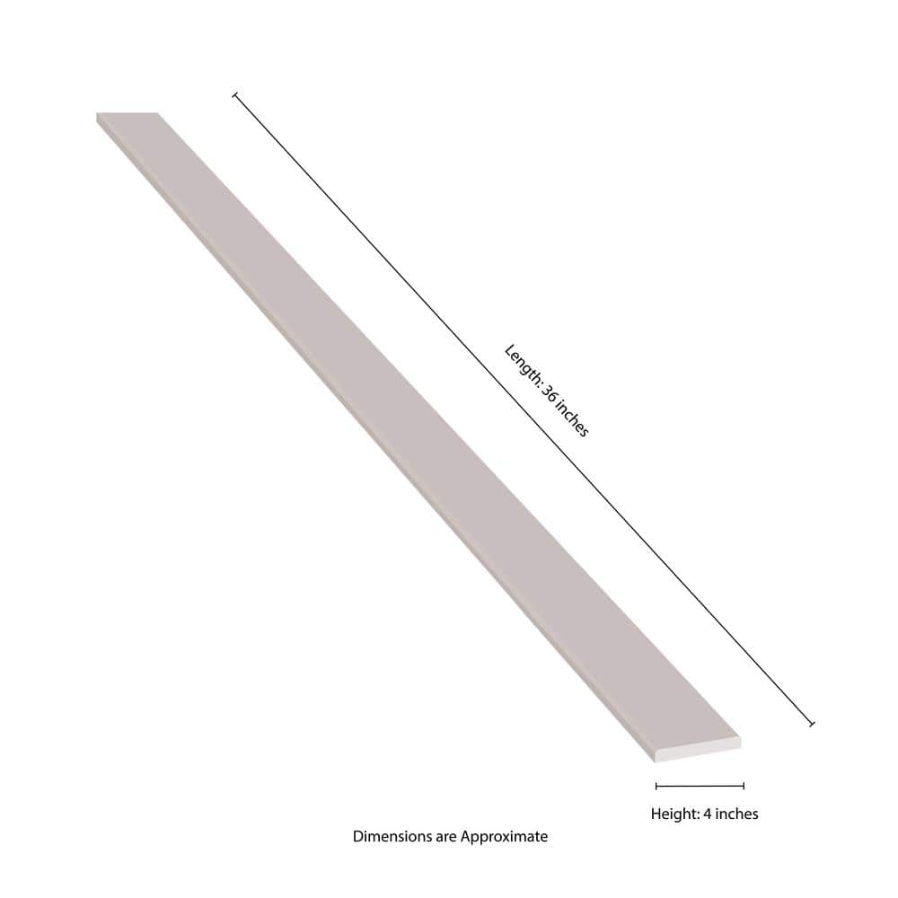MSI White Double Beveled 4 in. x 36 in. Polished Engineered Marble Threshold Tile Trim (3 ln. ft. /Each) (4)